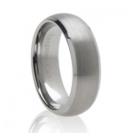 Wide Dome Matte White Tungsten 8mm - Tungsten Carbide Wedding Rings ...